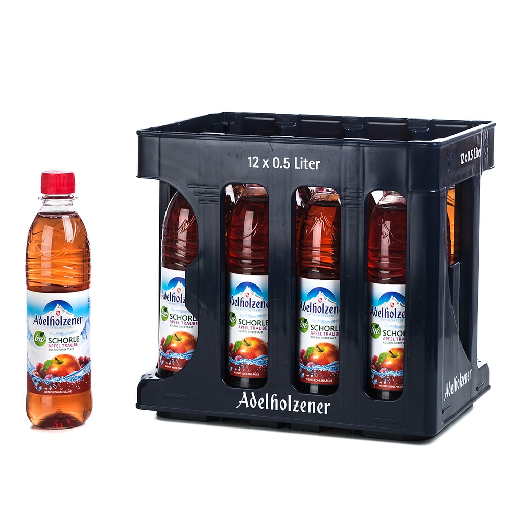 [05010409/420] ADELHOLZENER BIO APFEL-TRAUBEN-SCHORLE PET 12 x 0,5 LITER