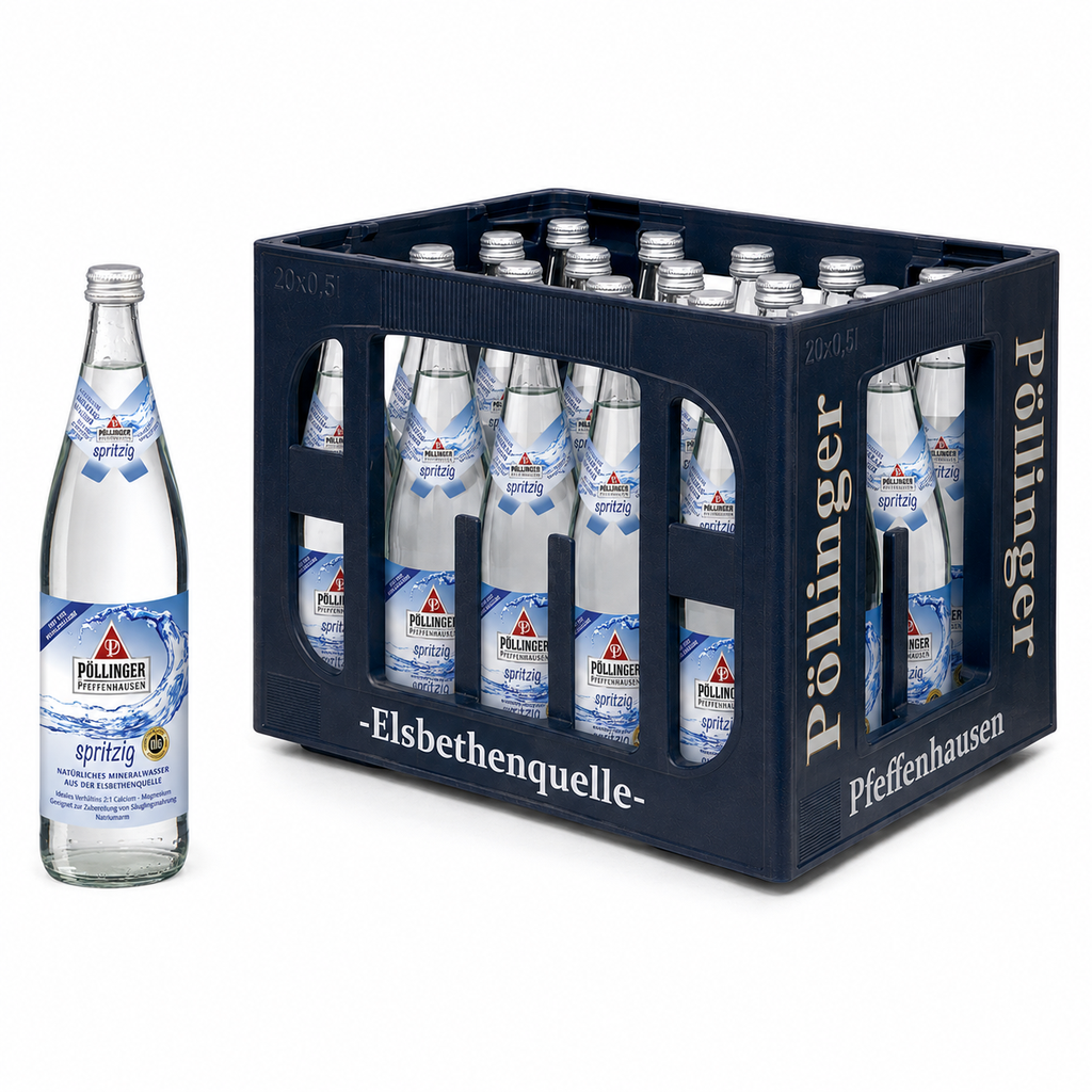 PÖLLINGER ELSBETHENQUELLE MINERALWASSER SPRITZIG  20 x 0,5 LITER