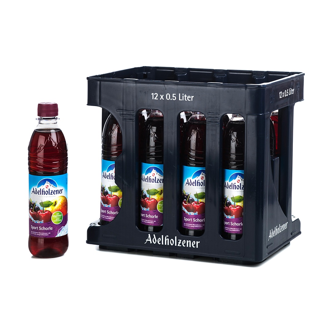 ADELHOLZENER SPORTSCHORLE PET  12 x 0,5 LITER (Johannisbeere)