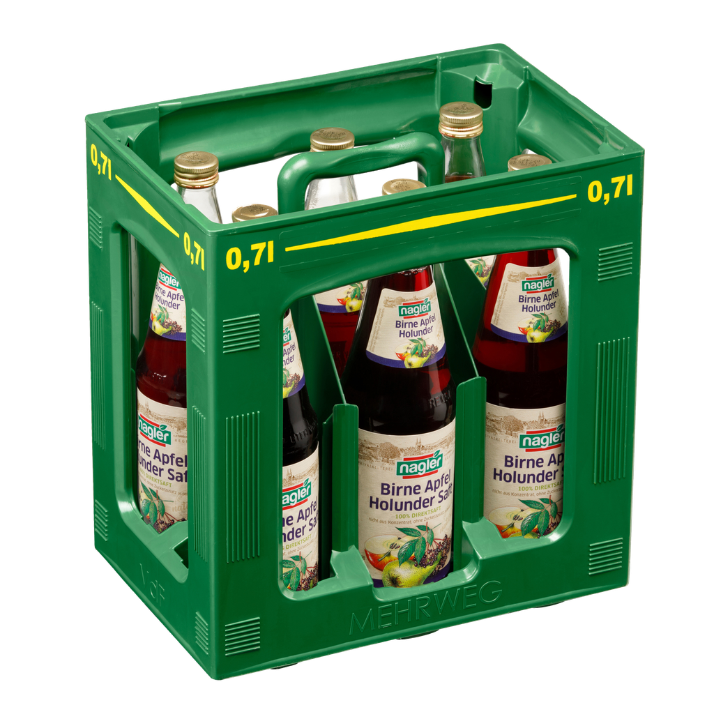 NAGLER BIRNE APFEL HOLUNDER 100%  6 x 0,7 LITER